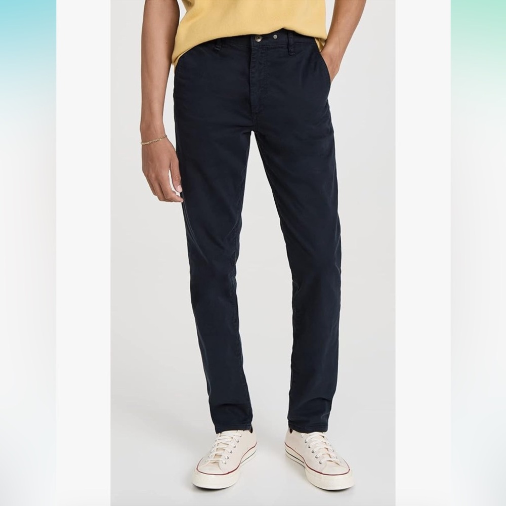 Rag&Bone fit to stretch black twill chino trousers